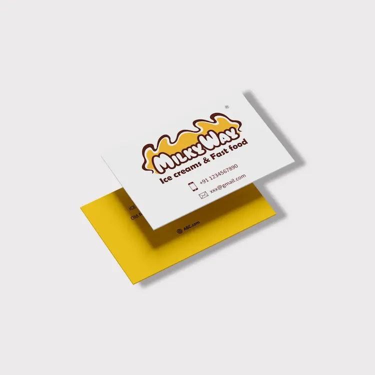 Matte finish business card designed as part of office stationery printing