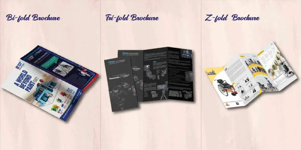 Different types of brochures used in marketing